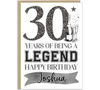 Personalised Mens Milestone Birthday Card for Him - 30th 40th 50th 60th 70th 80th 90th Years of Being a Legend! Add Own Name on Banner Age Celebration Cards (30)
