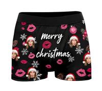 Personalised Mens Photo Face Boxer Briefs Custom Boxer Shorts Underpants Gifts for Men Husband Boyfriend Soft Underpants Breathable Underwear Personalized Gifts (3-Hot Pink, XL)