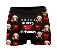 Personalised Mens Photo Face Boxer Briefs Custom Boxer Shorts Underpants Gifts for Men Husband Boyfriend Soft Underpants Breathable Underwear Personalized Gifts (1-Hot Pink, M)