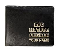 Personalised Mens Real Leather Wallet - Bad Mother F*er Design (Toscana Style)