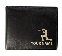 Personalised Mens Real Leather Wallet - Cricket Bat Design (Toscana Style)
