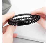 Personalised Men's Rune Duo Health & Love Bracelet