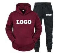Personalised Men's Sets Tracksuit Hooded Sweatshirt + Pants Two Piece Set Custom Logo Hoodie & Sweatpants Suit Unisex Sport Causal Outfits Color2,M