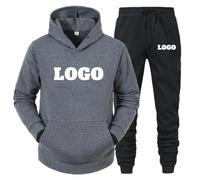 Personalised Men's Sets Tracksuit Hooded Sweatshirt + Pants Two Piece Set Custom Logo Hoodie & Sweatpants Suit Unisex Sport Causal Outfits Color3,M