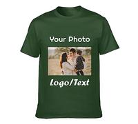 Personalised Mens T-Shirt with Your Any Text, Photo or Logo, Make Your Own Custom Tee for Business, Stag & Hen Party Tees, ForestGreen, M