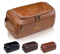 Personalised Men's Toiletry Bag - Custom Monogram Dopp Kit, Durable Water-Resistant Shaving Organizer, Groomsmen Gift, Birthday Present for Dad, Brother, Groom