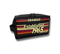 Personalised Men's Wash | Toiletry Bag - Est Stripes - Custom Birthday Gift | Present for Men 18th | 21st | 30th | 40th | 50th | 60th | 70th | 80th - Black