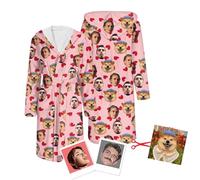 Personalised Mens Womens Robe Dressing Gown Customized with Face Photo,for Adult - Soft, Warm & Cozy Gift for Every Occasion & Relaxing Spa Days
