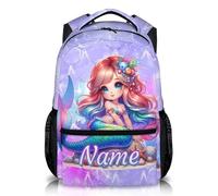 Personalised Mermaid Backpack for Girls - Custom Name 17 Inch Lightweight Kids School Rucksack for Children Aged 3-10 | Magical Design Bookbag for School, Travel, Gifts