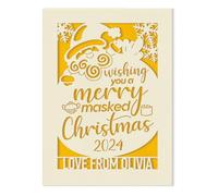 Personalised Merry Christmas Card at 2025 Lockdown Xmas Gifts for Girl Daughter Son Kids Santa Gift for Brother Sister Grandad Keepsake Cards for Grandson Granddaughter(Gold)
