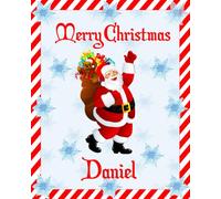 Personalised ' Merry Christmas ' Festive Poster Reusable Laminated Banner
