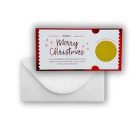 Personalised Merry Christmas Foil Scratch To Reveal Ticket Card Surprise Gift Stocking Filler Foil Scratch Card Luxury Gold Silver Christmas Presents