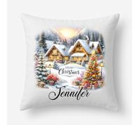 Personalised Merry Christmas Pillow case cover, 45x45 cm Custo m Cushion Cover With Name, Christmas Party Decoration 2025 Xmas Tree Santa Claus Pillowcase, Gift For Xmas (Design 3)