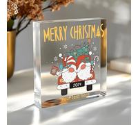 Personalised Merry Christmas Sign Acrylic Plaque Gifts Christmas Decorations Personalised Gifts for Granddaughter Kids GrandSon Friends Boys Girls Daughter Xmas Gifts (Design 3)