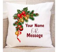 Personalised Merry for Him/Her, mum Dad for couple women/Men! Personalised New Year Christmas Pillow Cushion Cover for kids girls with your own Photo or Text 40x40cm (Design-5)