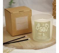 Personalised Message 50th Anniversary Candle - Vanilla