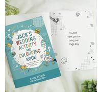Personalised Message Blue Wedding Activity Book