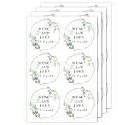Custom Personalised Botanical Free Text Sticker Set (24 pack). Wedding invites, planning, Engagement