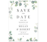 Personalised Message Botanical Wedding Save The Dates Cards