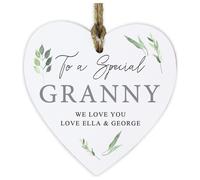 Personalised Message Botanical Wooden Heart Decoration