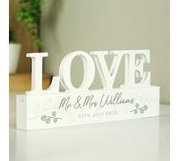 Personalised Message Botanical Wooden Love Ornament