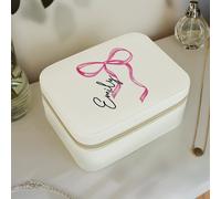 Personalised Message Bow Travel Jewellery Box