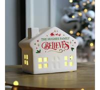 Personalised Message Christmas LED House - White