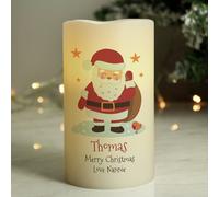 Personalised Message Christmas Santa LED Candle