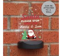 Personalised Message Christmas Santa Stop here Solar Light