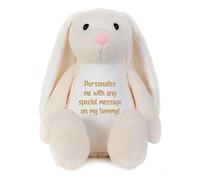 Personalised Message Comfort Teddy Bunny - Cream | Bereavement Memorial Keepsake | Soft & Luxurious Remembrance Memory Teddy Bear | Customizable Gift | 42cm Tall