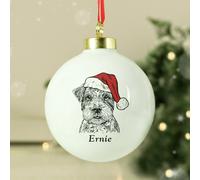 Personalised Message Dog Breed Christmas Bauble