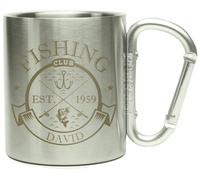 Personalised Message Fishing Club Stainless Steel Mug-Silver