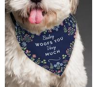 Personalised Message Floral Dog Bandana