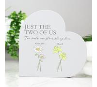 Personalised Message Flower Of The Month Heart Ornament
