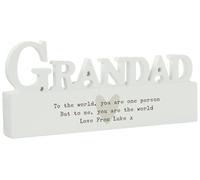 Personalised Message Free Text Heart Wooden Grandad Ornament
