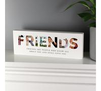 Personalised Message Friends Photo Upload Wooden Ornament
