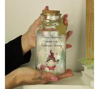 Personalised Message Gonk Glass Jar LED Christmas Decoration