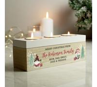 Personalised Message Gonk Tea Light Box Christmas Decoration