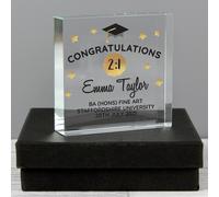 Personalised Message Graduation Crystal Token Ornament