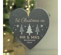 Personalised Message Heart Shaped Christmas Tree Slate