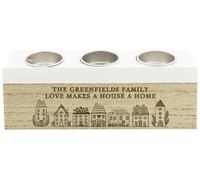 Personalised Message Home Triple Tea Light Box Decoration