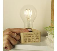 Personalised Message Home Wooden Light Bulb