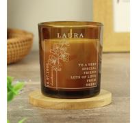 Personalised Message July Birth Flower Candle - Vanilla