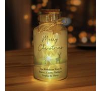 Personalised Message LED Jar Merry Christmas Decoration