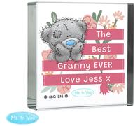 Personalised Message Me To You Floral Crystal Token