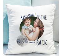 Personalised Message Moon And Back Photo Cushion