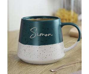 Personalised Message Name Only Ceramic Mug - Blue