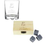 Personalised Message Number One Cooling Stones And Glass Set