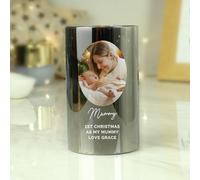 Personalised Message Photo Upload Smoked Glass LED Candle