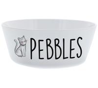 Personalised Message Plastic Scribble Cat Bowl